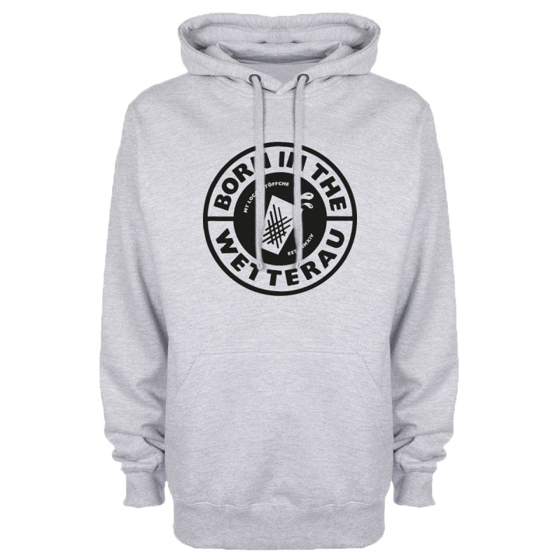 Kapuzenpullover (grau / Druck schwarz)